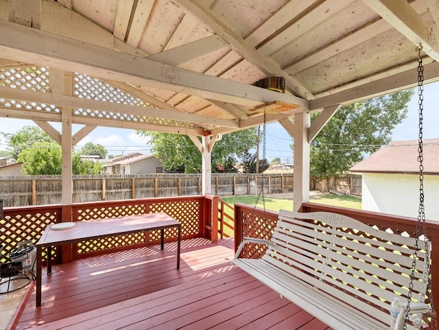 1505 Center Ln, Pueblo, CO 81006 - wooden deck featuring a fenced backyard