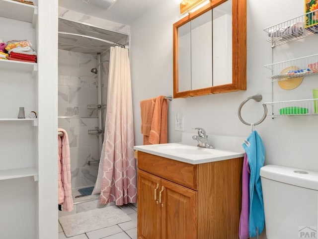 1505 Center Ln, Pueblo, CO 81006 - full bathroom featuring vanity, a shower stall, and tile patterned floors