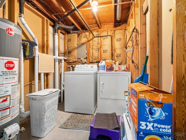 1505 Center Ln, Pueblo, CO 81006 - laundry room with gas water heater and washer and dryer