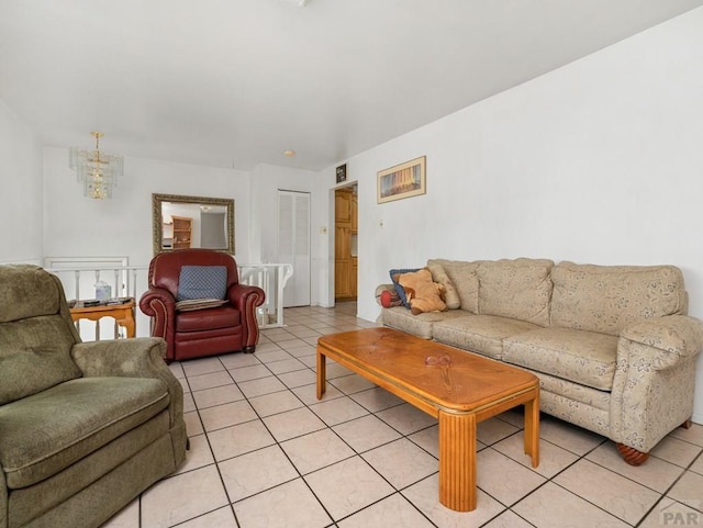 1505 Center Ln, Pueblo, CO 81006 - living room featuring a chandelier and light tile patterned floors