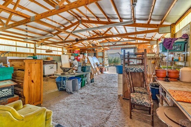 storage room with a garage