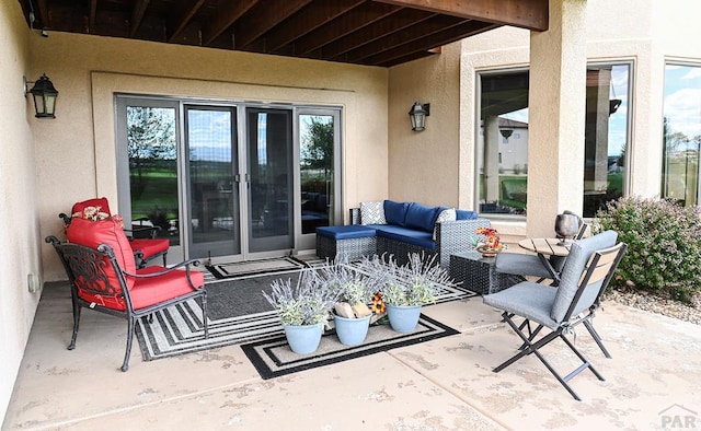 view of patio / terrace featuring an outdoor hangout area