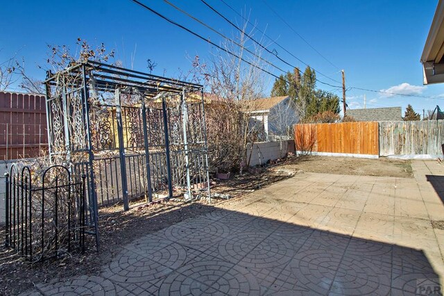 view of patio featuring a fenced backyard