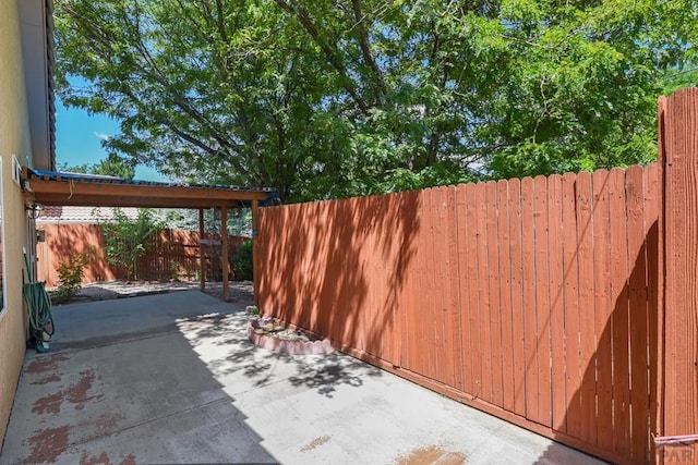 view of patio featuring a fenced backyard