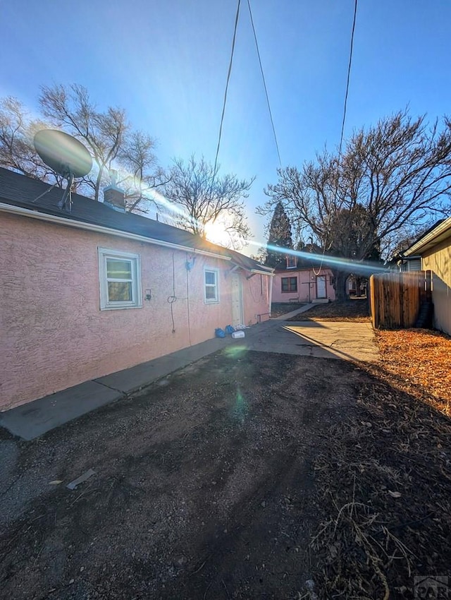 view of home's exterior featuring stucco siding