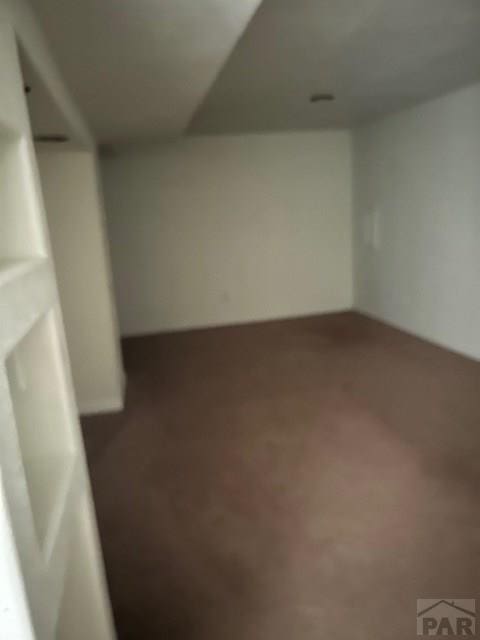 basement with carpet flooring