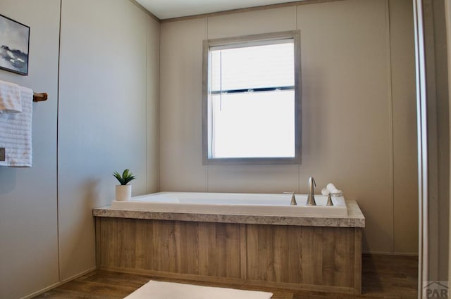 bathroom with wood finished floors