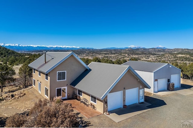 bird's eye view with a mountain view