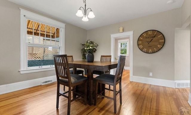 329 Washington St, Pueblo, CO 81004 - dining room with light wood-style floors and a chandelier