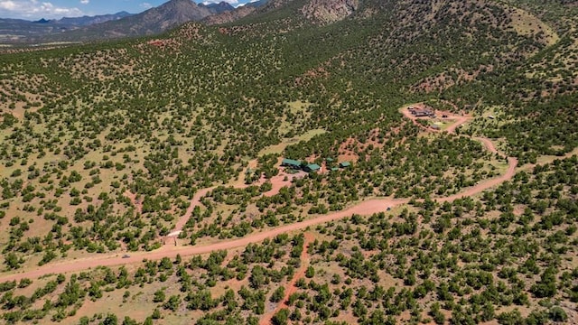 drone / aerial view with a mountain view