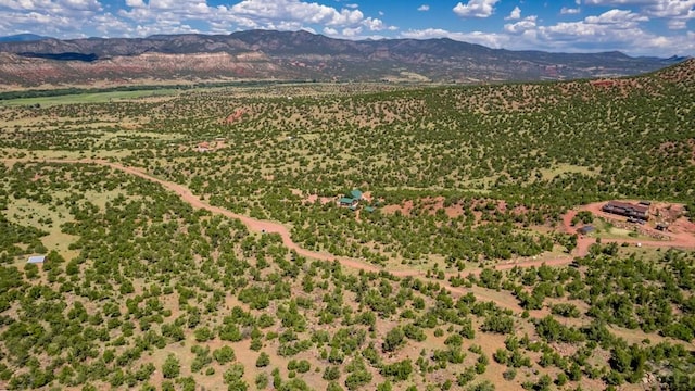 aerial view with a mountain view