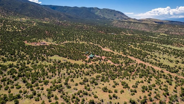 aerial view featuring a mountain view