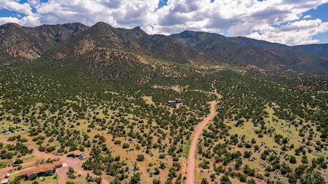 bird's eye view with a mountain view