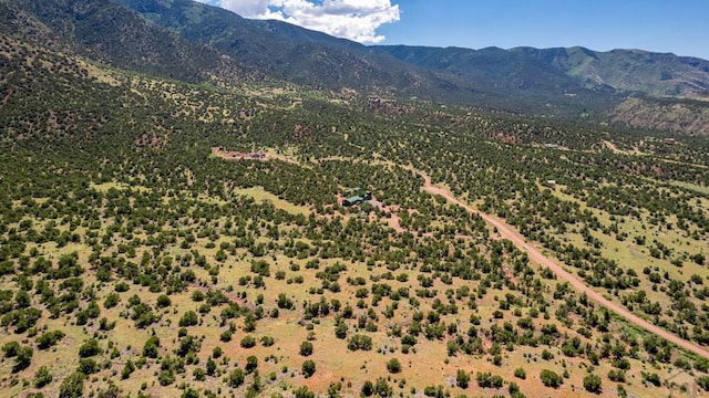 aerial view with a mountain view