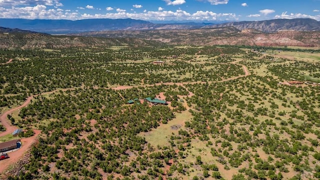 aerial view featuring a mountain view