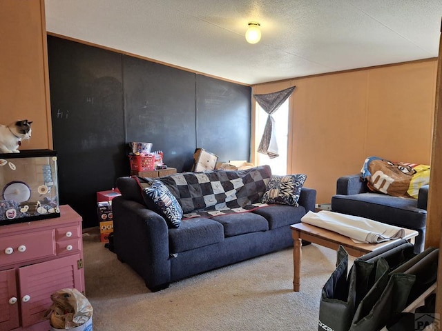 living room featuring carpet flooring