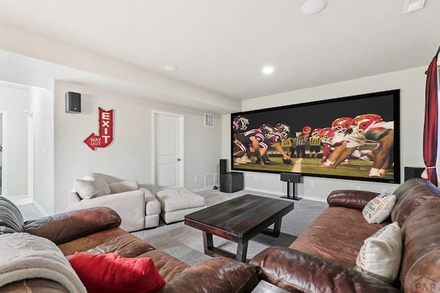 6740 Spruce Hill Ct, Colorado Springs, CO 80923 - home theater room featuring carpet floors and recessed lighting