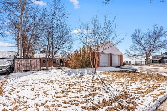 exterior space featuring a garage