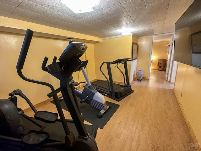 620 S 7th St, Springfield, CO 81073 - exercise room featuring baseboards and wood finished floors