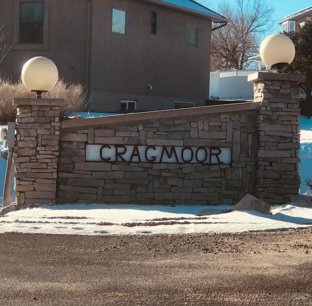 view of community sign