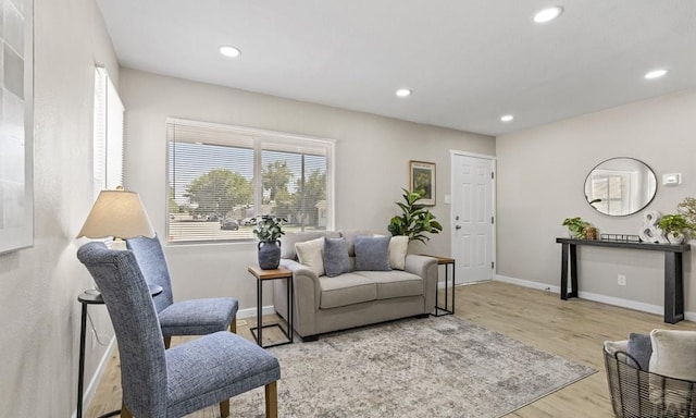 3009 Baystate Ave, Pueblo, CO 81005 - living room with wood finished floors, baseboards, and recessed lighting