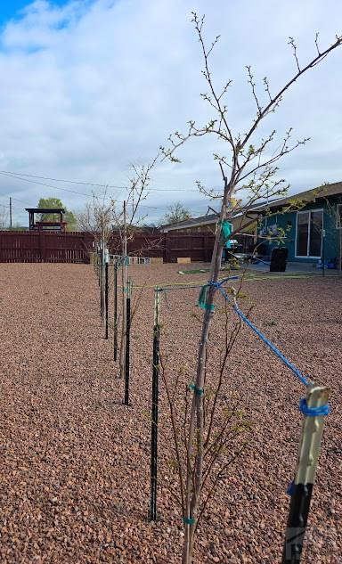 view of yard with fence