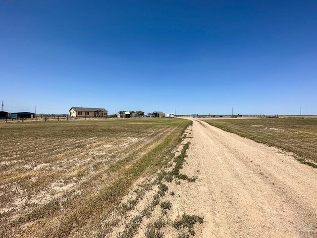 view of road with a rural view