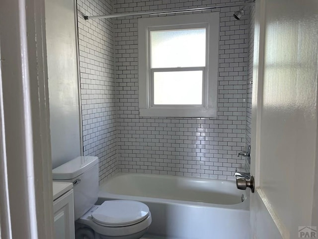 1540 E 13th St, Pueblo, CO 81001 - bathroom with toilet, bathtub / shower combination, and vanity