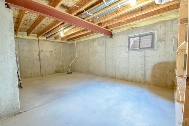 view of unfinished basement