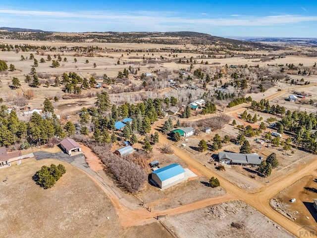 aerial view featuring a desert view and a rural view