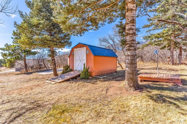 view of shed