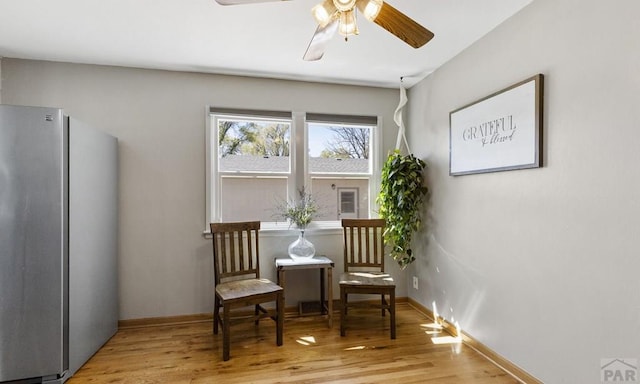 4321 Goodnight Ave, Pueblo, CO 81005 - sitting room with wood finished floors, baseboards, and ceiling fan