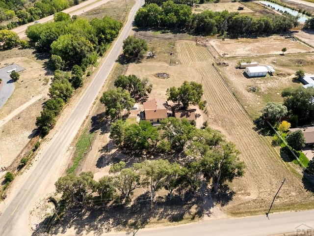 bird's eye view with a rural view