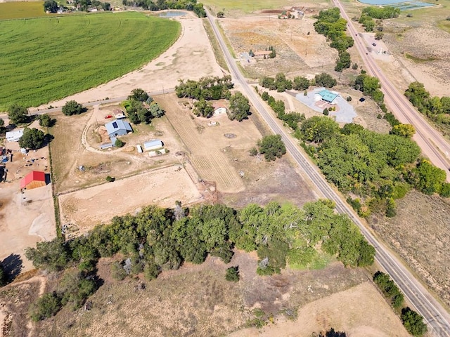 aerial view featuring a rural view