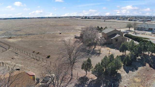 aerial view featuring a rural view