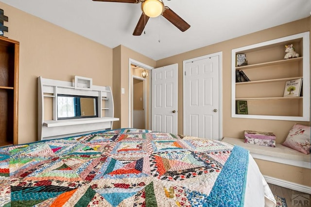 40 Macalester Rd, Pueblo, CO 81001 - bedroom featuring wood finished floors and a ceiling fan
