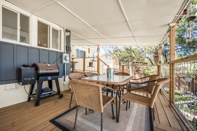 40 Macalester Rd, Pueblo, CO 81001 - wooden deck with outdoor dining area