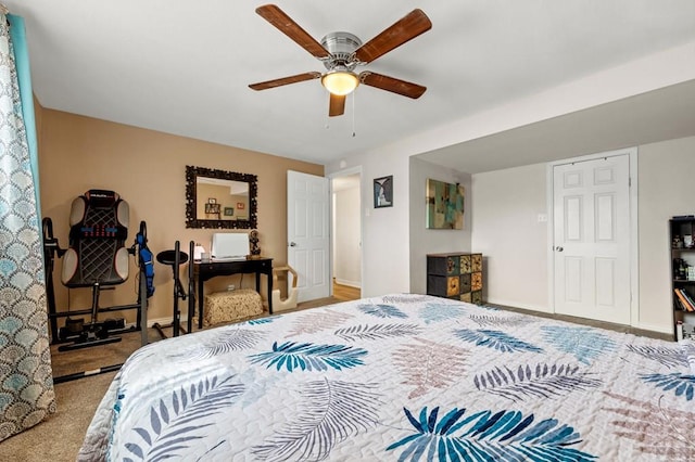 40 Macalester Rd, Pueblo, CO 81001 - carpeted bedroom featuring baseboards and ceiling fan