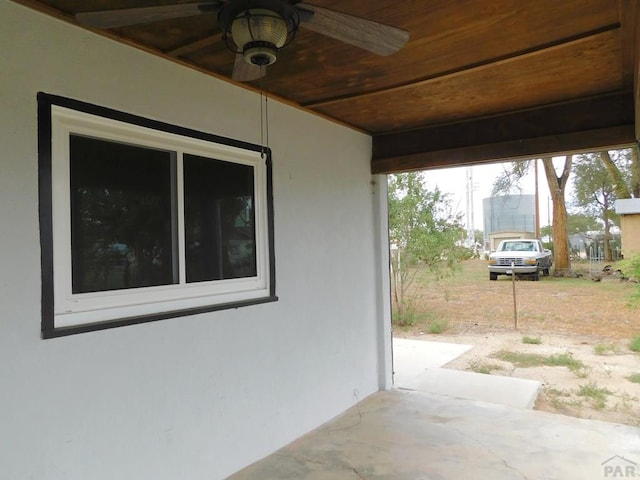 view of patio / terrace with ceiling fan