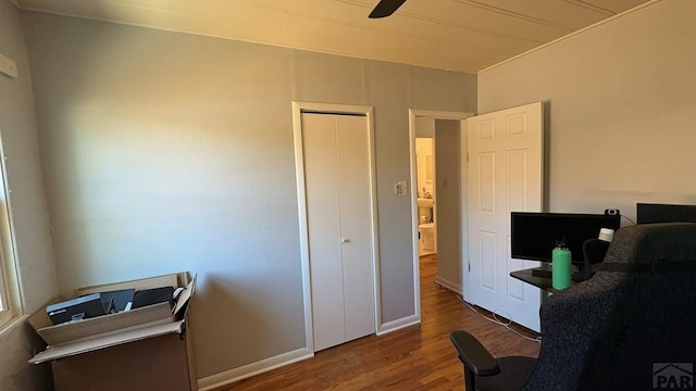 1728 Euclid Ave, Pueblo, CO 81004 - office space with wood finished floors and a ceiling fan
