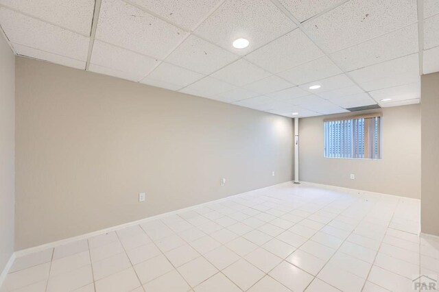 950 S Los Charros Dr, Pueblo West, CO 81007 - empty room with recessed lighting, a paneled ceiling, and tile patterned flooring