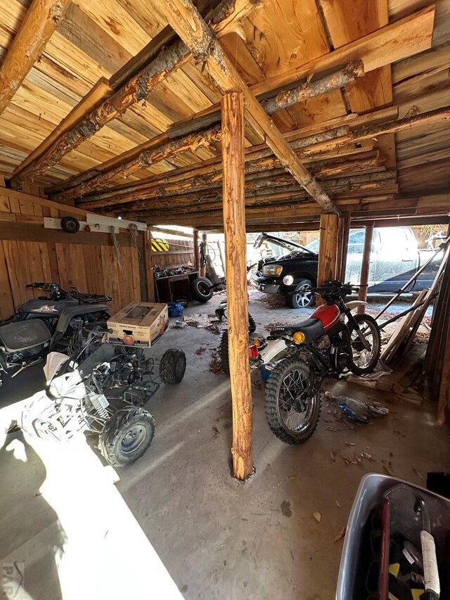 view of garage