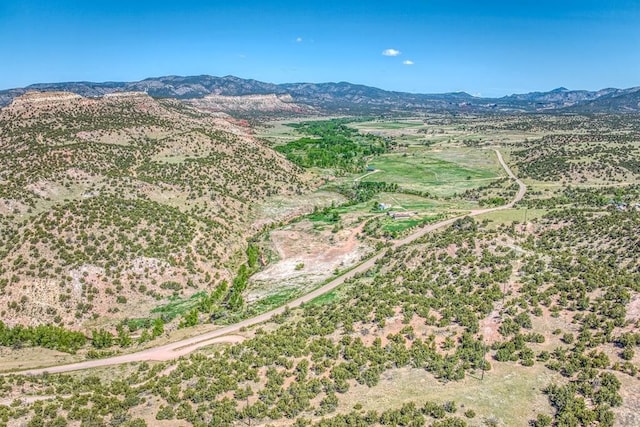 aerial view featuring a mountain view