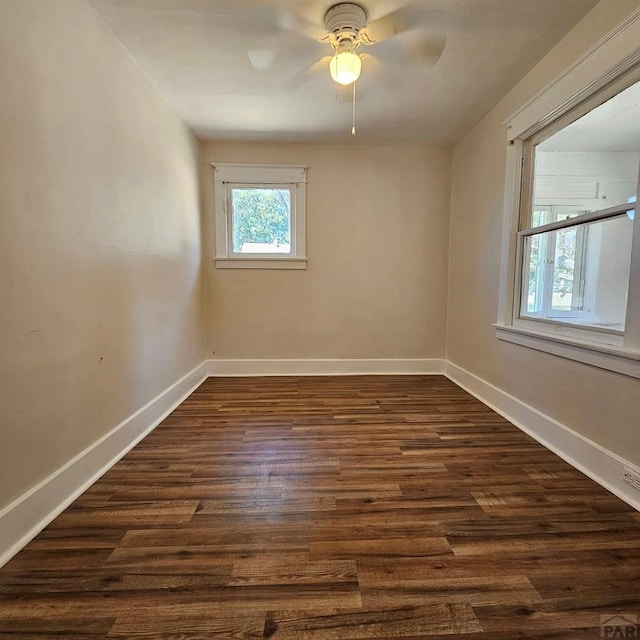 1938 E 6th St, Pueblo, CO 81001 - empty room featuring a ceiling fan and dark wood finished floors
