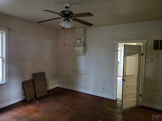 00913 6th St, Walsenburg, CO 81089 - unfurnished room featuring wood finished floors and ceiling fan