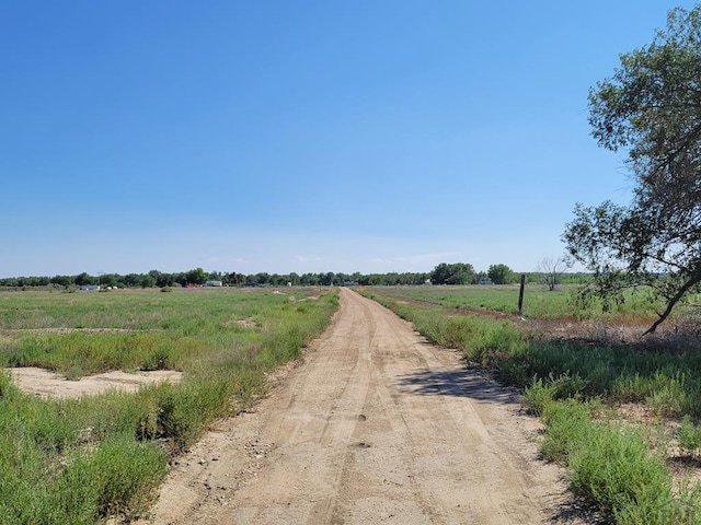 view of road featuring a rural view