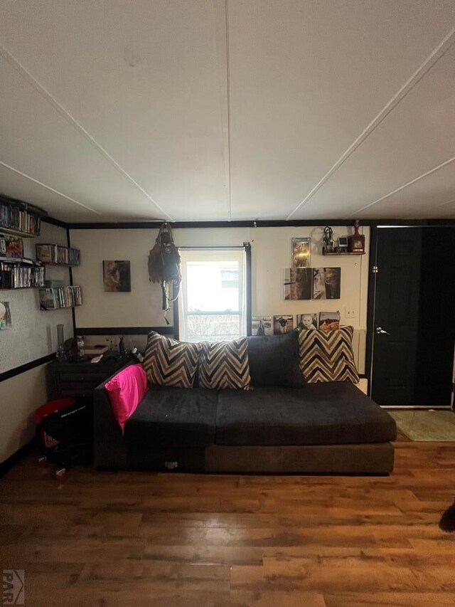 living area featuring wood finished floors