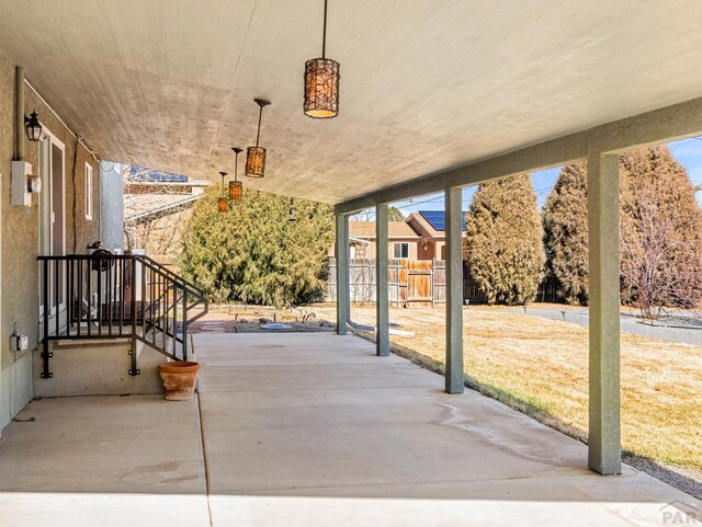 view of patio with fence