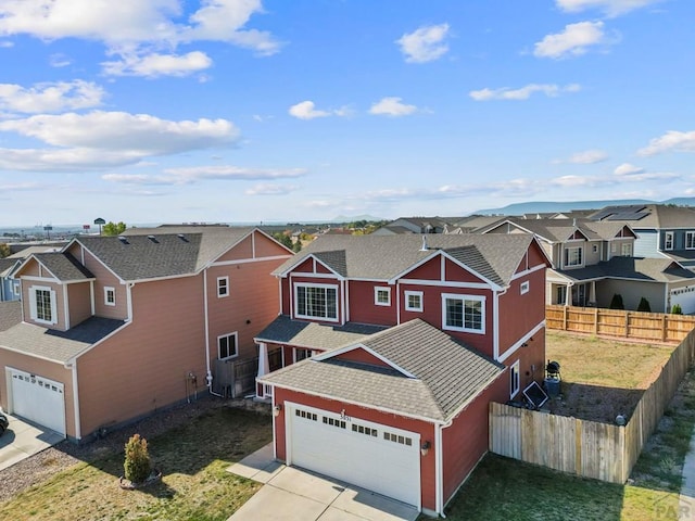 drone / aerial view with a residential view