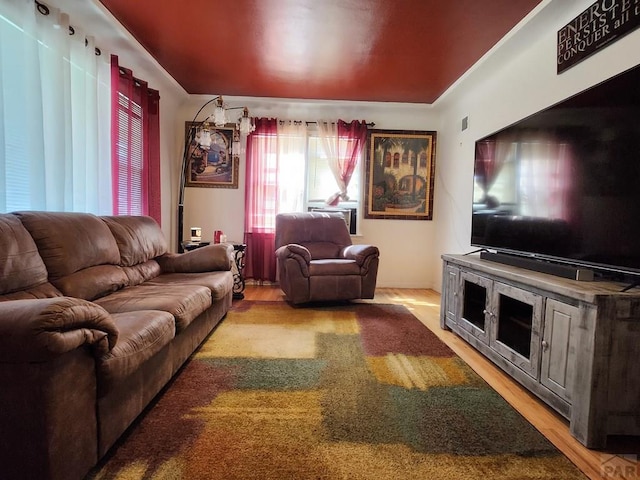 living room with light wood-style floors